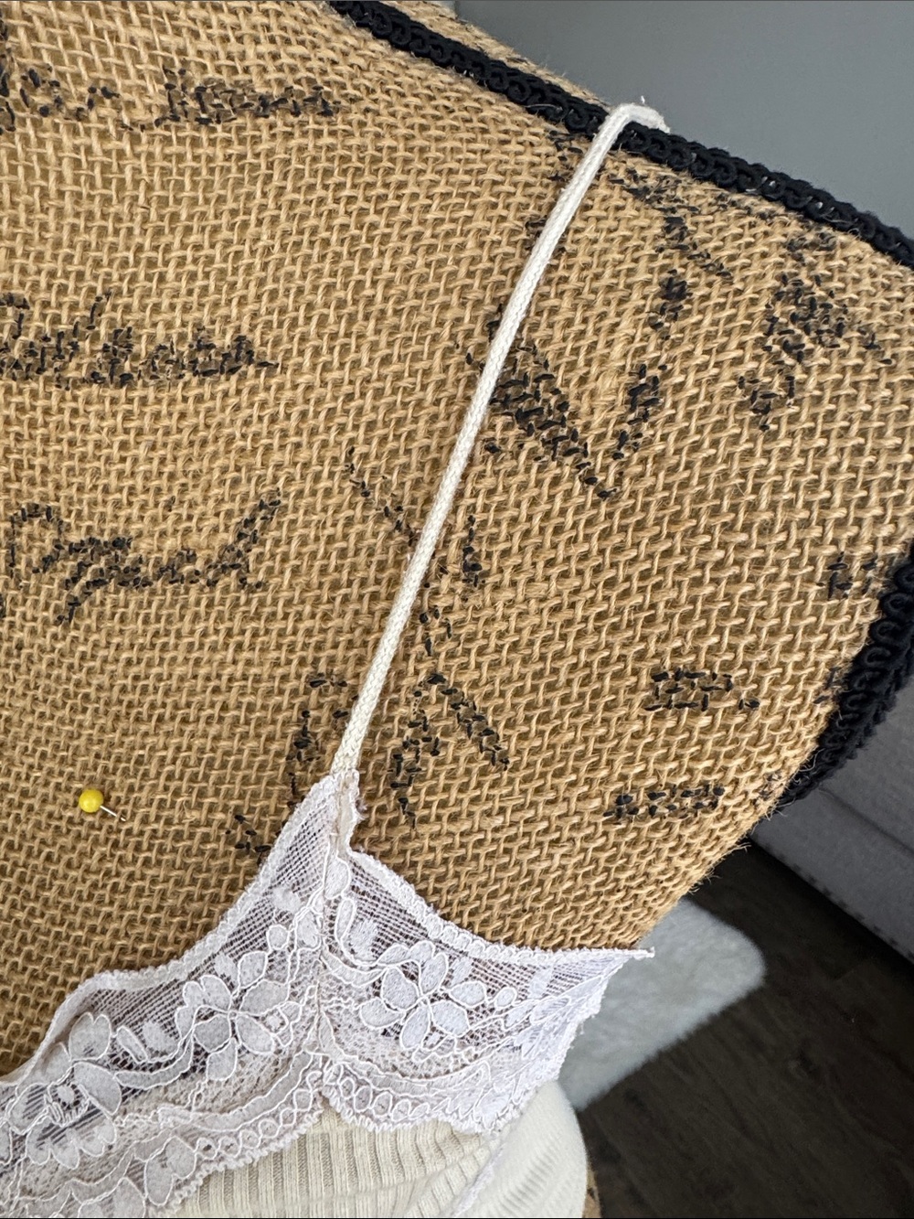 Cream Lace-Trim Ribbed Button Tank - Picture 5 of 6